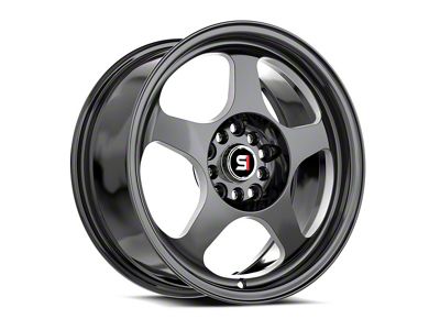 Spec-1 SPT-36 Gloss Black and Milled Wheel; 16x7; 30mm Offset (79-93 Mustang w/ 5-Lug Conversion)