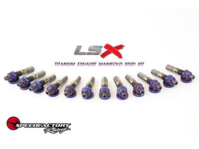 SpeedFactory Racing Titanium Exhaust Manifold Stud Kit; Burnt (97-13 Corvette C5 & C6)