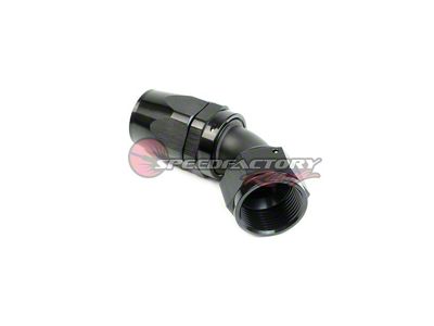 SpeedFactory Racing 45-Degree Hose End Fitting; 10AN; Black Anodized