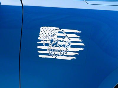 SEC10 Eagle Distress Novelty Decal; White (Universal; Some Adaptation May Be Required)