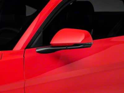 SpeedForm Door Mirror Trim; Carbon Fiber Style (15-23 Mustang)