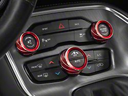SpeedForm Billet HVAC Knob Covers; Red (15-23 Challenger)