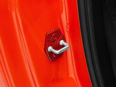 SpeedForm Door Striker Trim; Red Carbon (15-23 Challenger)