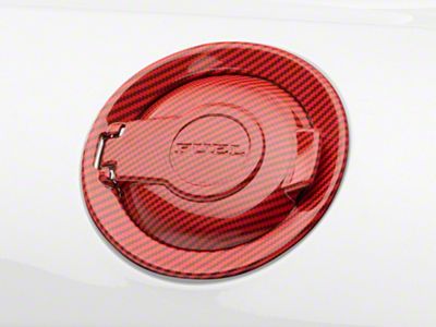 SpeedForm Fuel Filler Cap Cover; Red Carbon (08-23 Challenger)