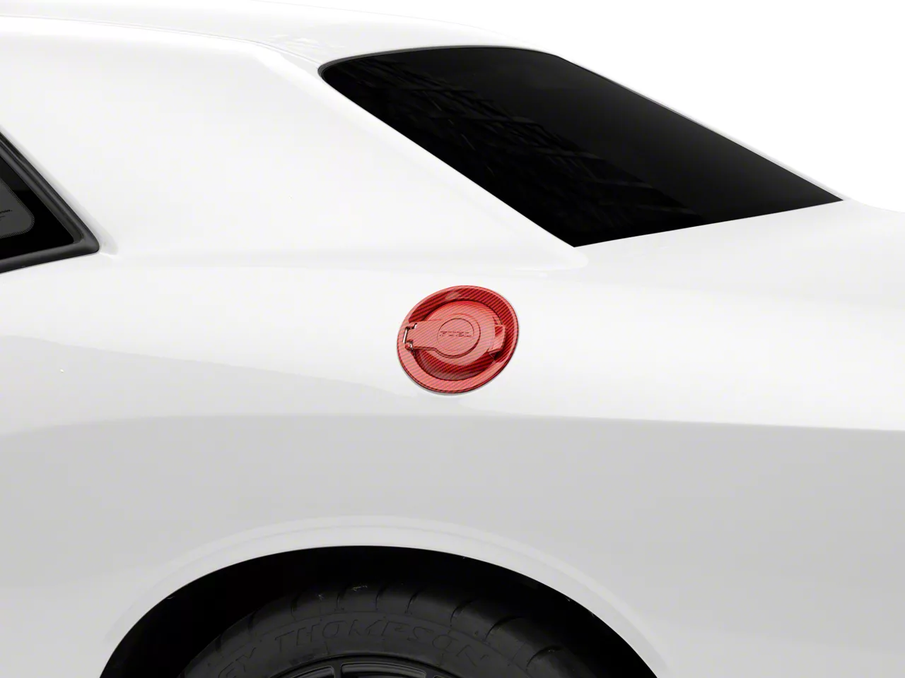 SpeedForm Challenger Fuel Filler Cap Cover; Red Carbon