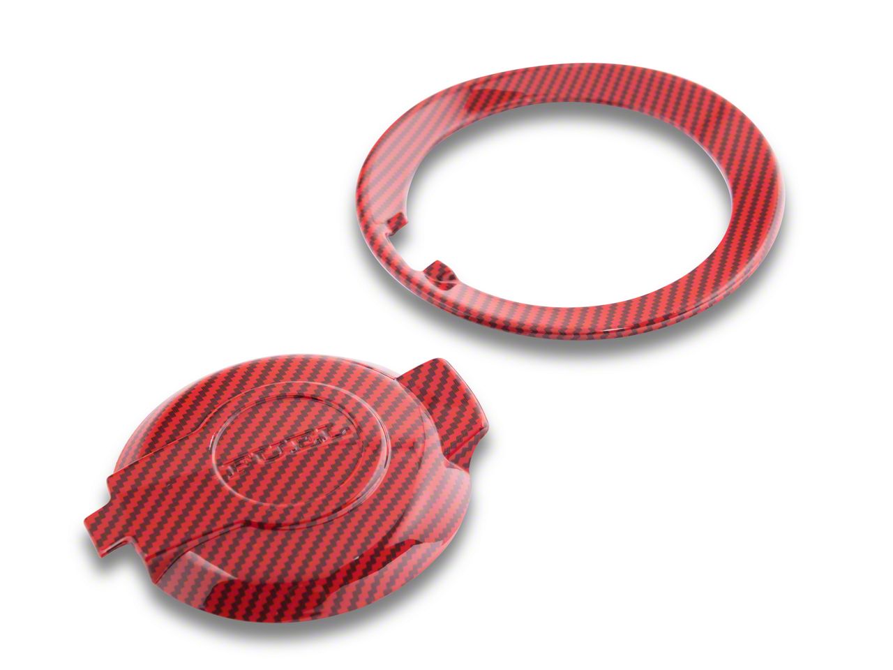 SpeedForm Challenger Fuel Filler Cap Cover; Red Carbon