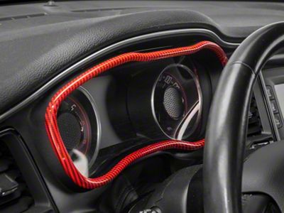 SpeedForm Gauge Cluster Trim; Red Carbon (15-23 Challenger)