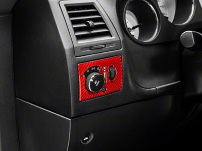SpeedForm Headlight Switch Trim; Red Carbon (08-14 Challenger)