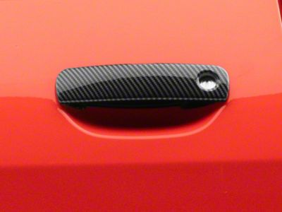 SpeedForm Outer Door Handle Covers; Carbon Fiber (15-23 Challenger)
