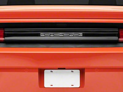 SpeedForm Rear Center Tail Light Cover with Emblem Opening; Smoked (08-14 Challenger)