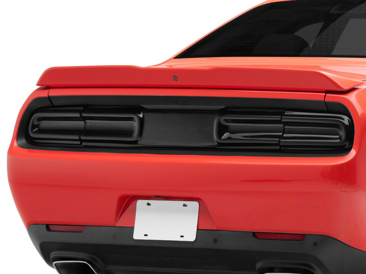 SpeedForm Challenger Tail Light Covers with Rear Center Cover; Smoked