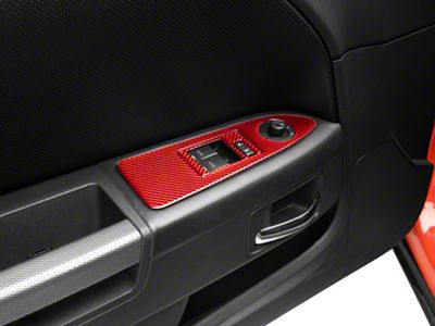 SpeedForm Window Switch Plate Trim; Red Carbon (08-14 Challenger)