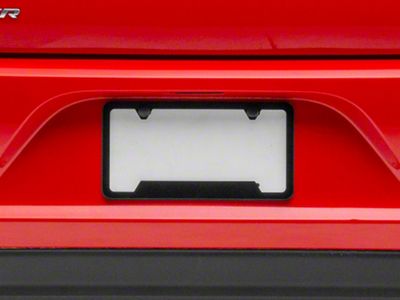 SpeedForm 2-Hole Cutout License Plate Frame; Black Powder-Coated Stainless (Universal; Some Adaptation May Be Required)