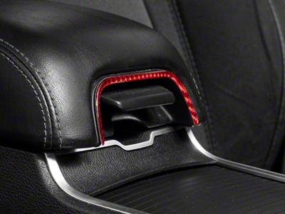 SpeedForm Door Armrest Trim; Red Carbon Fiber (15-23 Charger)