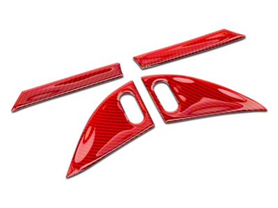 SpeedForm Door Speaker Trim; Red Carbon (15-23 Charger w/ Harman Kardon Audio)