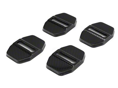 SpeedForm Door Striker Covers; Carbon Fiber (16-23 Charger)