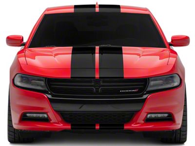 SEC10 Full Length Stripes; Gloss Black; 10-Inch (06-23 Charger)