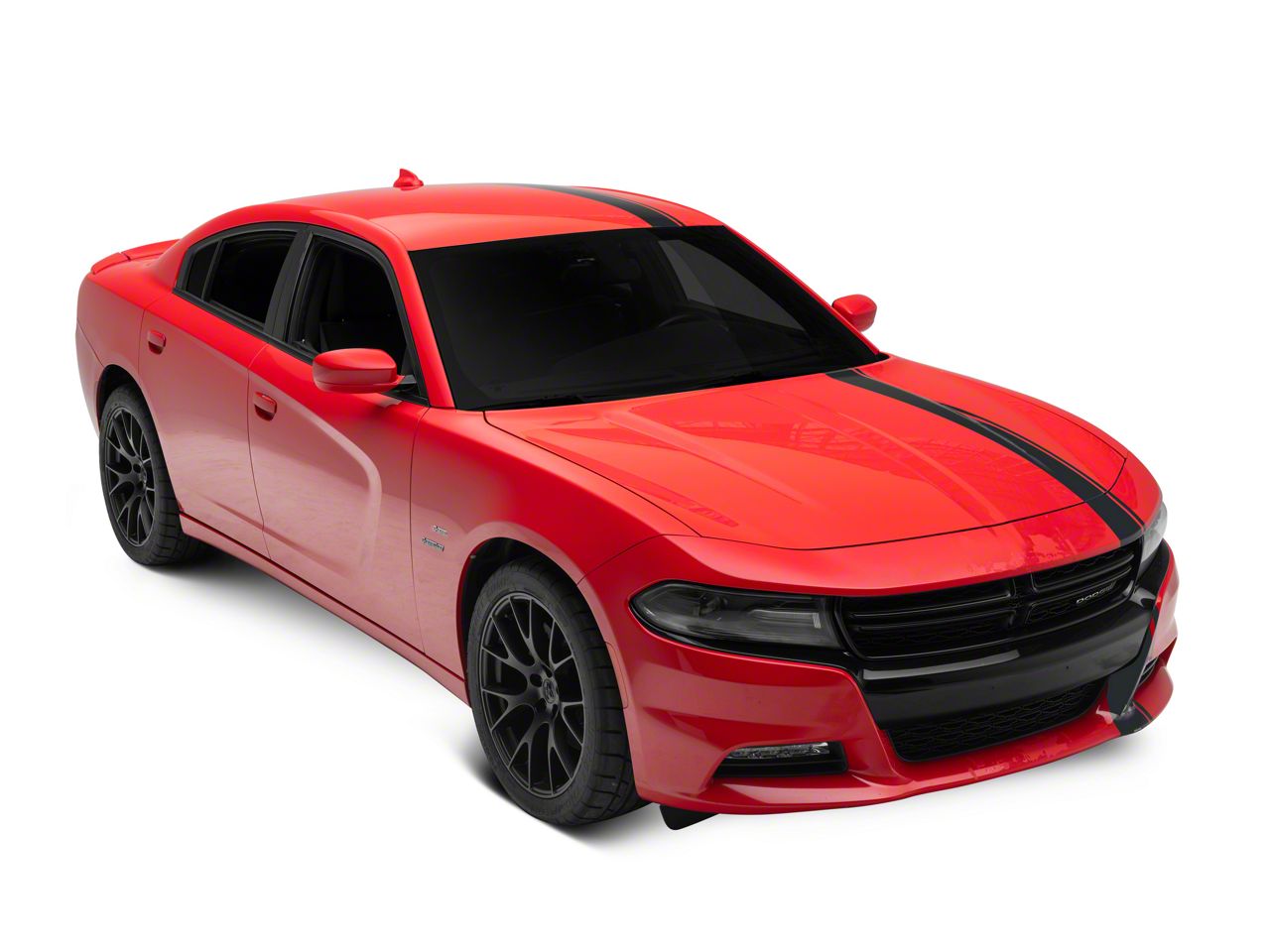 SEC10 Charger Narrow Pin Stripe Full Length Stripes; Matte Black