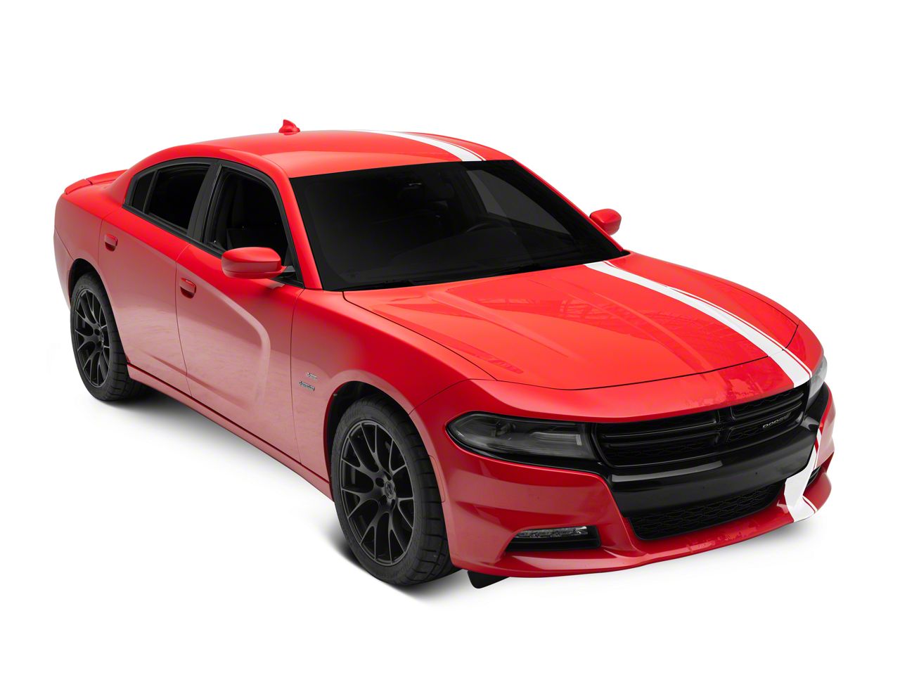SEC10 Charger Narrow Pin Stripe Full Length Stripes; White