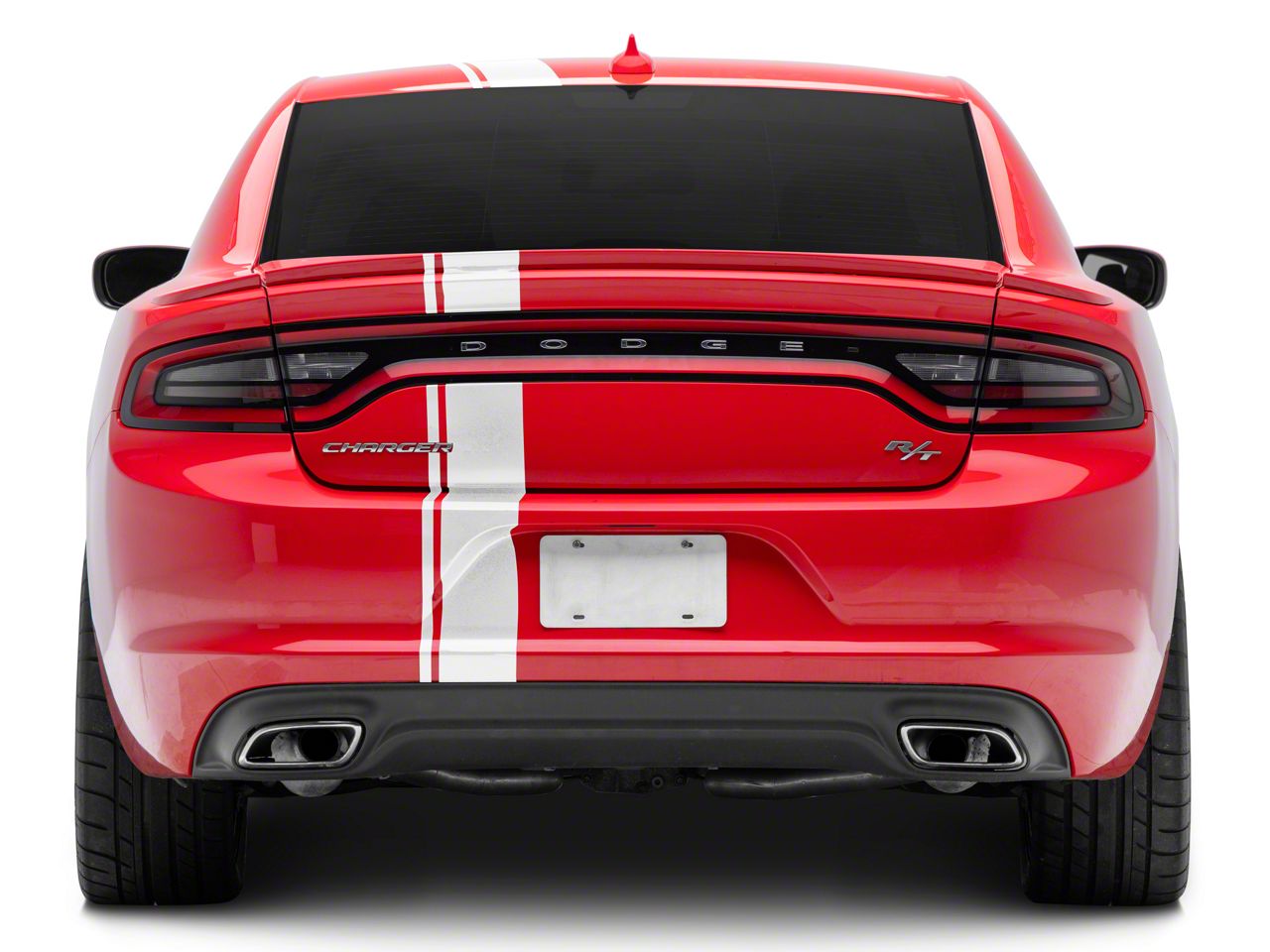 SEC10 Charger Narrow Pin Stripe Full Length Stripes; White