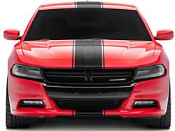 SEC10 Pin Striped Full Length Stripes; Gloss Black (06-23 Charger)