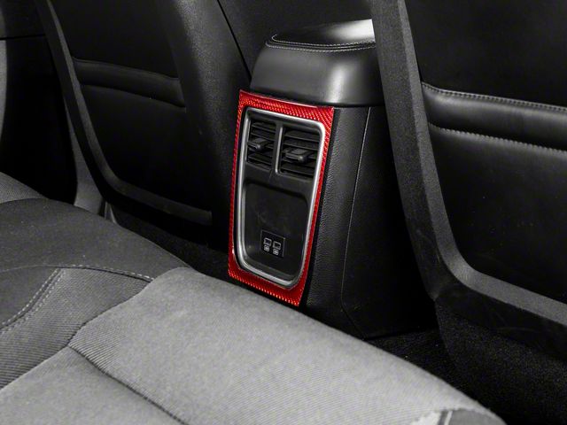 SpeedForm Rear Console Vent Trim; Red Carbon Fiber (15-23 Charger)