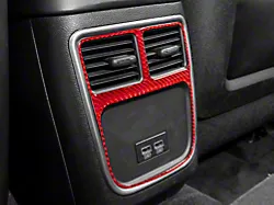 SpeedForm Rear Console with USB Vent Trim; Red Carbon Fiber (15-23 Charger)