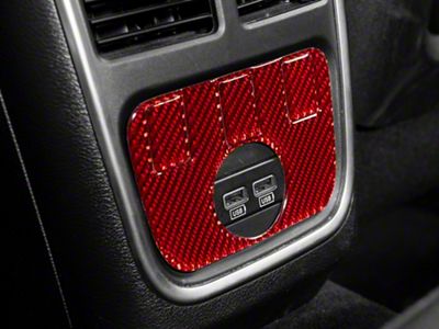 SpeedForm Rear Seat ACC Panel Trim; Red Carbon Fiber (11-14 Charger)