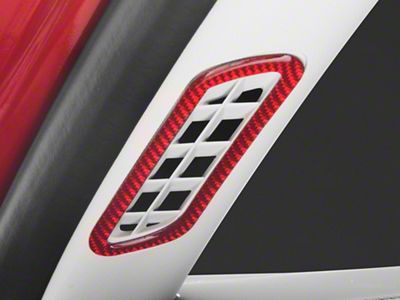 SpeedForm A-Pillar Vent Trim; Red Carbon Fiber (21-25 Mustang Mach-E)