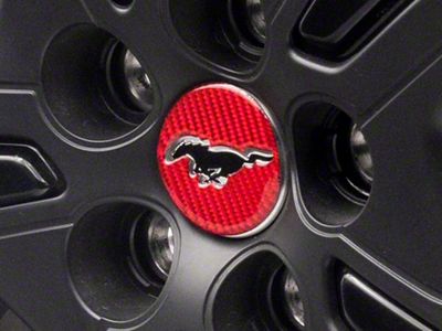 SpeedForm Center Cap Trim; Red Carbon Fiber (21-25 Mustang Mach-E)
