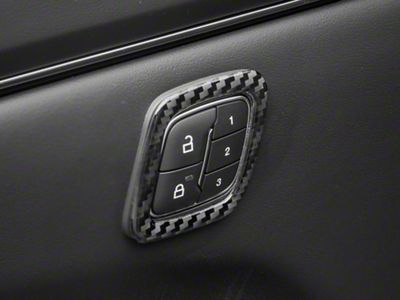 SpeedForm Door Lock Trim; Black Carbon Fiber (21-25 Mustang Mach-E)