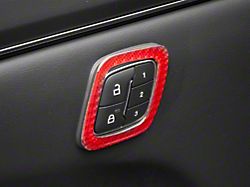 SpeedForm Door Lock Trim; Red Carbon Fiber (21-23 Mustang Mach-E)