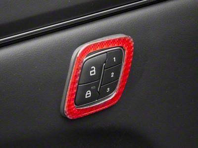 SpeedForm Door Lock Trim; Red Carbon Fiber (21-25 Mustang Mach-E)
