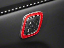 SpeedForm Door Lock Trim; Red Carbon Fiber (21-24 Mustang Mach-E)