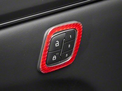 SpeedForm Door Lock Trim; Red Carbon Fiber (21-24 Mustang Mach-E)