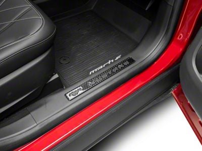 SpeedForm Door Sill Trim Cover; Black Carbon Fiber (21-24 Mustang Mach-E)