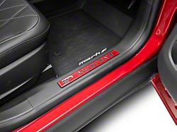 SpeedForm Door Sill Trim Cover; Red Carbon Fiber (21-24 Mustang Mach-E)