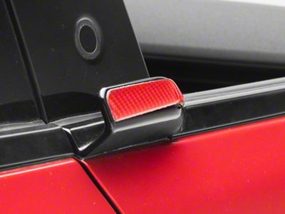 SpeedForm Exterior Door Handle Trim; Red Carbon Fiber (21-25 Mustang Mach-E)