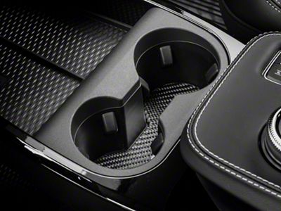 SpeedForm Front Cup Holder Trim; Black Carbon Fiber (21-25 Mustang Mach-E)