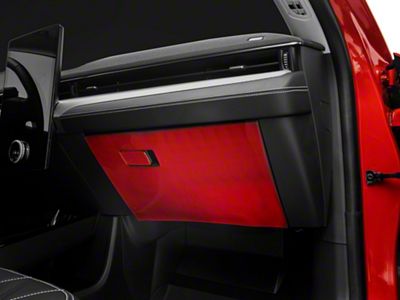 SpeedForm Glove Box Trim; Red Carbon Fiber (21-25 Mustang Mach-E)