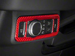SpeedForm Headlight Switch Trim; Red Carbon Fiber (21-25 Mustang Mach-E)