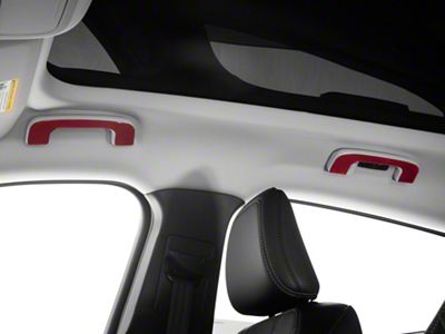 SpeedForm Interior Overhead Handle Trim; Red Carbon Fiber (21-25 Mustang Mach-E)