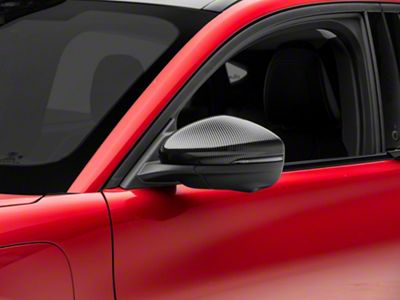 SpeedForm Mirror Covers; Carbon Fiber (21-24 Mustang Mach-E)