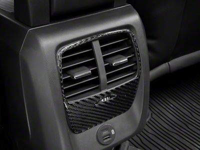 SpeedForm Rear Air Vent Outlet Trim; Black Carbon Fiber (21-25 Mustang Mach-E)