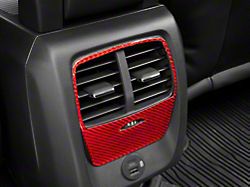 SpeedForm Rear Air Vent Outlet Trim; Red Carbon Fiber (21-24 Mustang Mach-E)