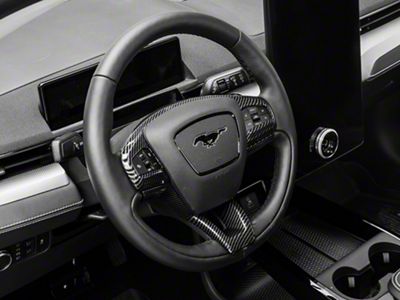 SpeedForm Steering Wheel Center Trim; Carbon Fiber (21-24 Mustang Mach-E)