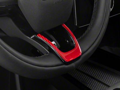 SpeedForm Steering Wheel Lower Trim; Red Carbon Fiber (21-25 Mustang Mach-E)