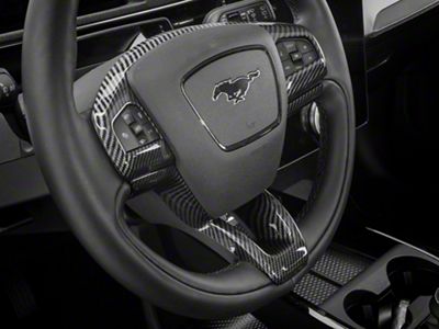 SpeedForm Steering Wheel Trim; Carbon Fiber (21-24 Mustang Mach-E)