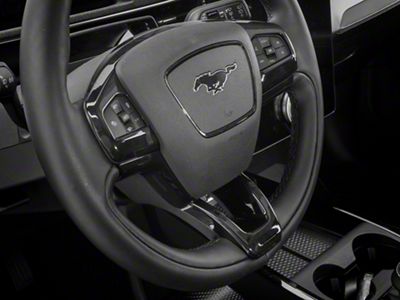 SpeedForm Steering Wheel Trim; Gloss Black (21-25 Mustang Mach-E)
