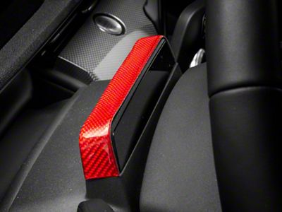 SpeedForm Steering Wheel Trim; Red Carbon Fiber (21-24 Mustang Mach-E)